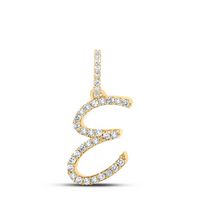 1/8CTW-DIA NK INITIAL &quot;E&quot; PENDANT