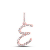 1/8CTW-DIA NK INITIAL &quot;E&quot; PENDANT