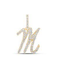 1/5CTW-DIA NK INITIAL &quot;M&quot; PENDANT