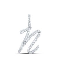 1/6CTW-DIA NK INITIAL &quot;N&quot; PENDANT