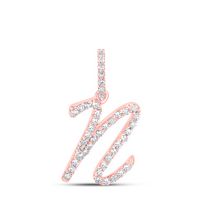 1/6CTW-DIA NK INITIAL &quot;N&quot; PENDANT
