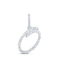 1/6CTW-DIA NK INITIAL &quot;O&quot; PENDANT