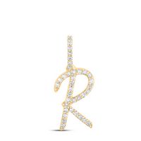 1/8CTW-DIA NK INITIAL &quot;R&quot; PENDANT