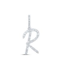 1/8CTW-DIA NK INITIAL &quot;R&quot; PENDANT