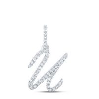 1/5CTW-DIA NK INITIAL &quot;U&quot; PENDANT