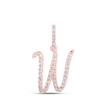 1/6CTW-DIA NK INITIAL &quot;W&quot; PENDANT