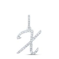 1/6CTW-DIA NK INITIAL &quot;X&quot; PENDANT