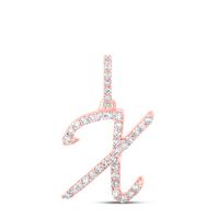 1/6CTW-DIA NK INITIAL &quot;X&quot; PENDANT