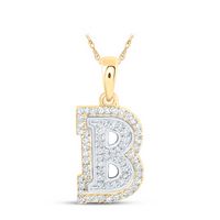 1/5CTW-DIA NK INITIAL &quot;B&quot; PENDANT