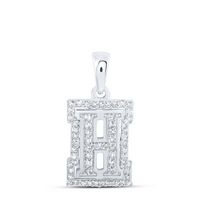 1/5CTW-DIA NK INITIAL &quot;H&quot; PENDANT
