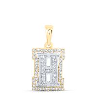 1/5CTW-DIA NK INITIAL &quot;H&quot; PENDANT