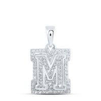 1/4CTW-DIA NK INITIAL &quot;M&quot; PENDANT