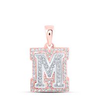 1/4CTW-DIA NK INITIAL &quot;M&quot; PENDANT