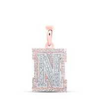1/4CTW-DIA NK INITIAL &quot;N&quot; PENDANT