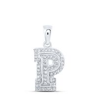1/6CTW-DIA NK INITIAL &quot;P&quot; PENDANT