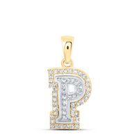 1/6CTW-DIA NK INITIAL &quot;P&quot; PENDANT