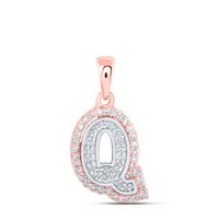 1/6CTW-DIA NK INITIAL &quot;Q&quot; PENDANT