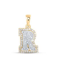1/5CTW-DIA NK INITIAL &quot;R&quot; PENDANT