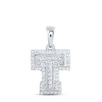 1/5CTW-DIA NK INITIAL &quot;T&quot; PENDANT