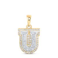 1/5CTW-DIA NK INITIAL &quot;U&quot; PENDANT