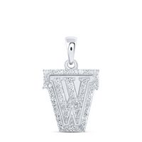 1/5CTW-DIA NK INITIAL &quot;W&quot; PENDANT