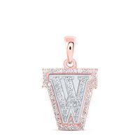 1/5CTW-DIA NK INITIAL &quot;W&quot; PENDANT
