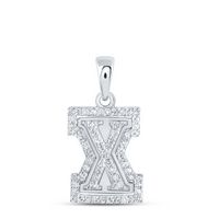 1/5CTW-DIA NK INITIAL &quot;X&quot; PENDANT