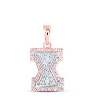 1/5CTW-DIA NK INITIAL &quot;X&quot; PENDANT