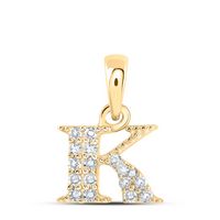 1/12CTW-DIA NK INITIAL &quot;K&quot; PENDANT