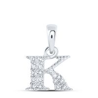 1/12CTW-DIA NK INITIAL &quot;K&quot; PENDANT