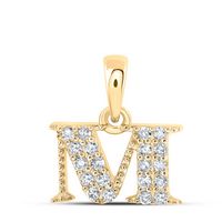 1/10CTW-DIA NK INITIAL &quot;M&quot; PENDANT