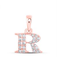 1/10CTW-DIA NK INITIAL &quot;R&quot; PENDANT