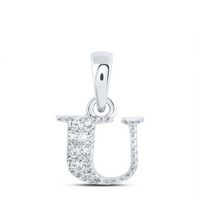 1/20CTW-DIA NK INITIAL &quot;U&quot; PENDANT