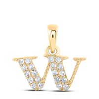1/10CTW-DIA NK INITIAL &quot;W&quot; PENDANT