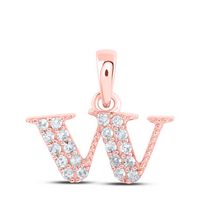 1/10CTW-DIA NK INITIAL &quot;W&quot; PENDANT