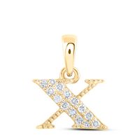 1/12 CTW-DIA NK INITIAL &quot;X&quot; PENDANT