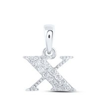 1/12 CTW-DIA NK INITIAL &quot;X&quot; PENDANT
