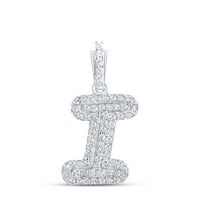 1/6CTW-DIA CN INITIAL &quot;I&quot; PENDANT