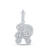 1/5CTW-DIA CN INITIAL &quot;R&quot; PENDANT