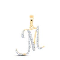 1/6CTW-DIA P1P2 GIFT INITIAL &quot;M&quot; PENDANT