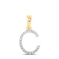 1/12CTW-DIA NK INITIAL &quot;C&quot; PENDANT