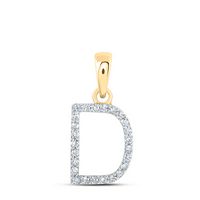 1/10CTW-DIA NK INITIAL &quot;D&quot; PENDANT