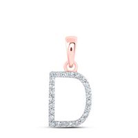 1/10CTW-DIA NK INITIAL &quot;D&quot; PENDANT