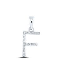 1/12CTW-DIA NK INITIAL &quot;F&quot; PENDANT