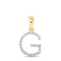 1/10CTW-DIA NK INITIAL &quot;G&quot; PENDANT