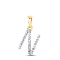 1/10CTW-DIA NK INITIAL &quot;N&quot; PENDANT