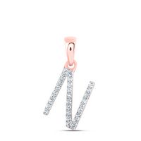 1/10CTW-DIA NK INITIAL &quot;N&quot; PENDANT