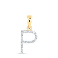 1/10CTW-DIA NK INITIAL &quot;P&quot; PENDANT