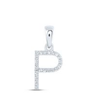 1/10CTW-DIA NK INITIAL &quot;P&quot; PENDANT