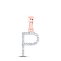 1/10CTW-DIA NK INITIAL &quot;P&quot; PENDANT
